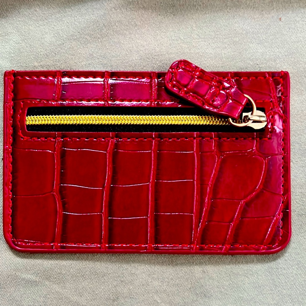 B-Low the Belt Vegan Leather card holder! Cute red color; never used!